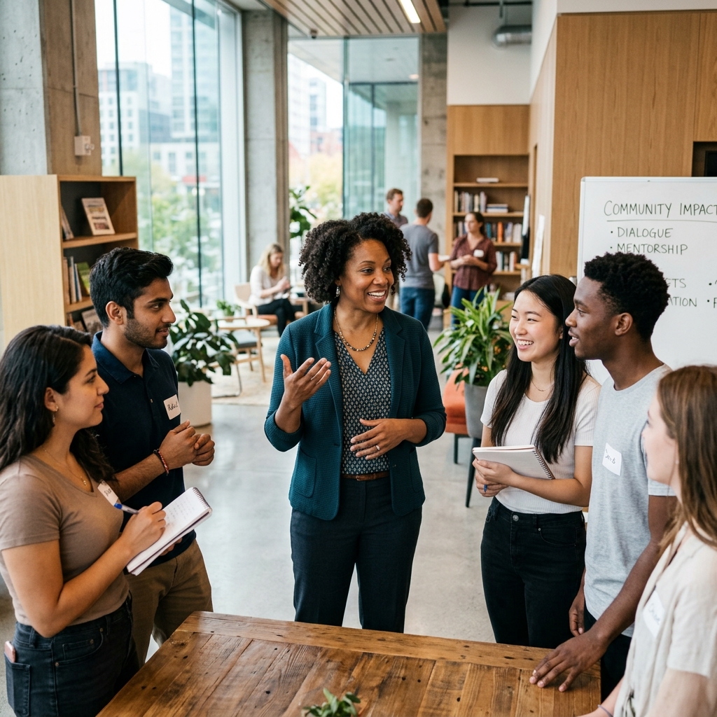 Responsable communautaire prenant la parole