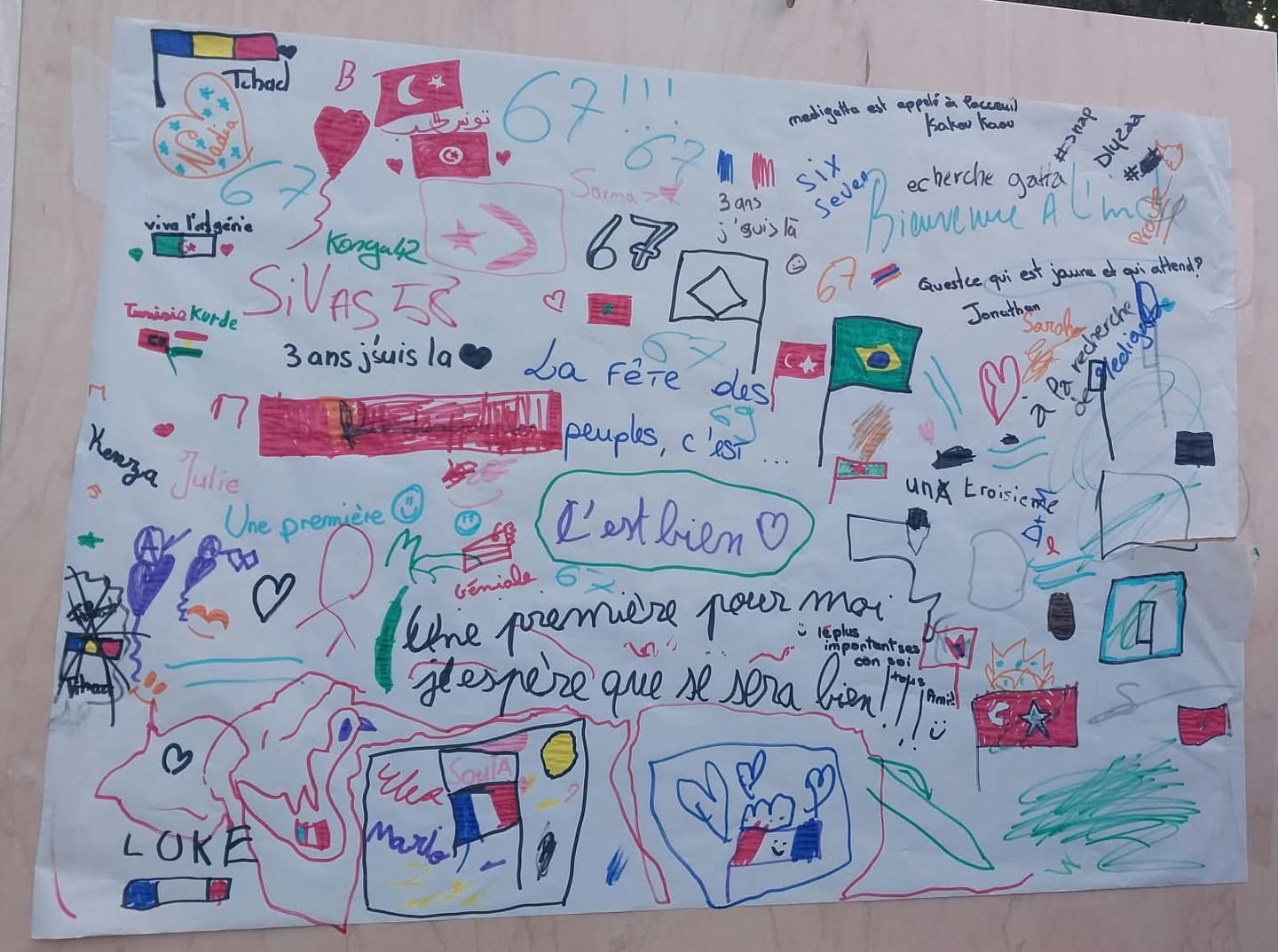 Fresque collective réalisée par les participants